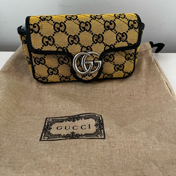 Auth NEW Gucci Signature GG Super Mini Marmont Crossbody - Picture 4 of 10